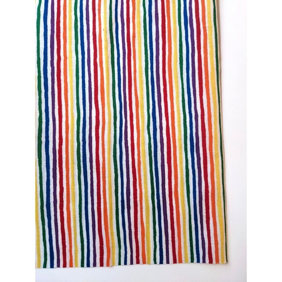 VTG 80's 90's Rainbow Stripes Cotton Fabric Primary Parade P&B Textiles 44" BTY - Picture 5 of 5